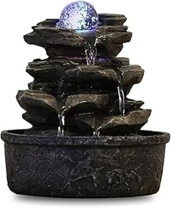 Comparativa de fuentes de agua interiores con luces LED