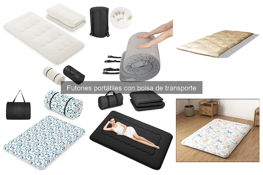 Tipos de futones portátiles con bolsa de transporte